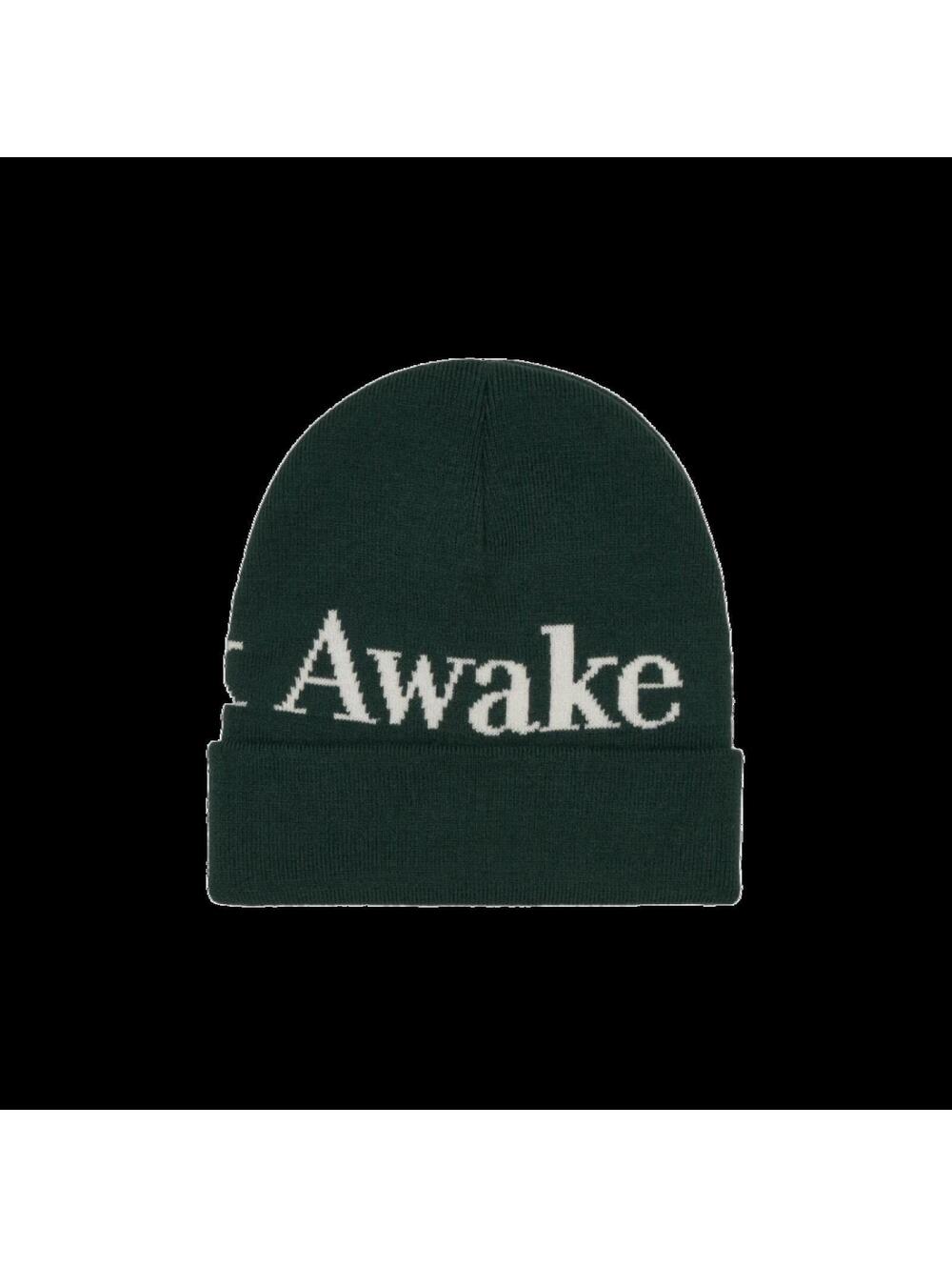 Awake NY Serif Logo Beanie Forest Green